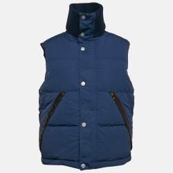 Pre Owned Hermès Navy Blue Synthetic Puffer Vest XXL