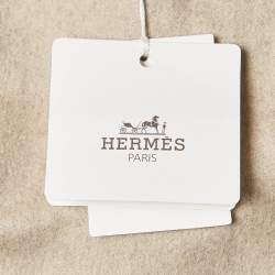 Hermès Black Wool Blend Zip-Up Cape Coat L