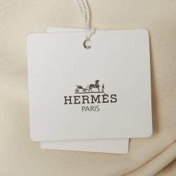 Hermès Ecru White Cashmere Mid-Length Coat L