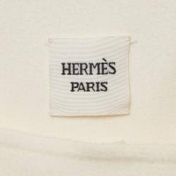 Hermès Ecru White Cashmere Mid-Length Coat L