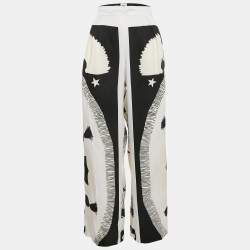 Hermès Multicolor Printed Silk Wide Leg Trousers M