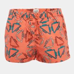 Hermès Rose Sorbet Orange Tatersales Print Nylon Beach Shorts S