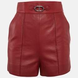 Hermès Rouge Cardinal Red Leather Shorts S