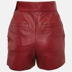 Hermès Rouge Cardinal Red Leather Shorts S