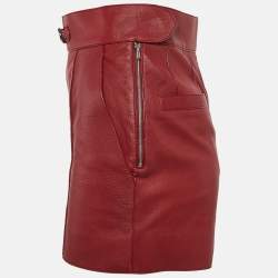 Hermès Rouge Cardinal Red Leather Shorts S