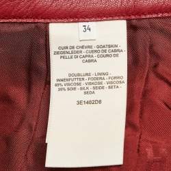 Hermès Rouge Cardinal Red Leather Shorts S