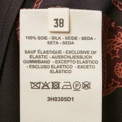Hermès Brown Les Tambour Drum Print Silk Short Skirt M