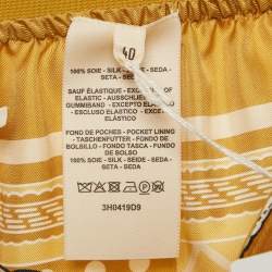 Pre Owned Hermès Mustard Yellow Scarf Print Shorts M