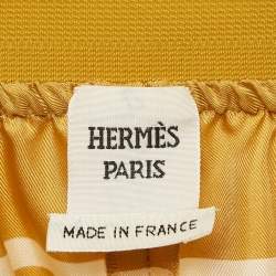 Pre Owned Hermès Mustard Yellow Scarf Print Shorts M