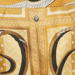 Pre Owned Hermès Mustard Yellow Scarf Print Shorts M