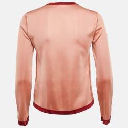 Hermes Pink Belt and Chain Print Silk Cardigan S