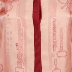 Hermes Pink Belt and Chain Print Silk Cardigan S