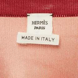 Hermes Pink Belt and Chain Print Silk Cardigan S