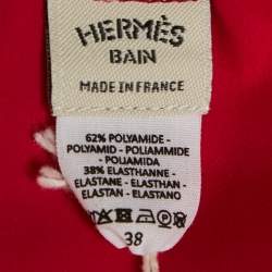 Pre Owned Hermès Bain Rose Griotte Jersey Swimsuit M