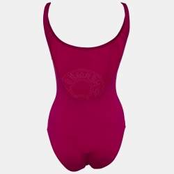 Pre Owned Hermès Bain Rose Griotte Jersey Swimsuit M