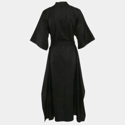 Pre Owned Hermès Black Cotton Mosaique Prairie Maxi Dress S