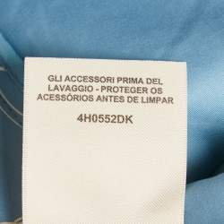 Hermès Blue Cotton Eperon d'Or Finesse Zipped Dress M