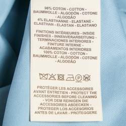 Hermès Blue Cotton Eperon d'Or Finesse Zipped Dress M