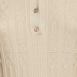 Hermès Grey Beige Maille Torsades Midi Dress S