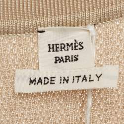 Hermès Grey Beige Maille Torsades Midi Dress S
