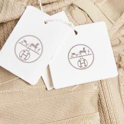 Hermès Grey Beige Maille Torsades Midi Dress S