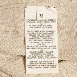 Hermès Grey Beige Maille Torsades Midi Dress S