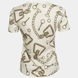 Hermes White Printed Jersey Effet Kaleidoscope Boxy Fit T-Shirt S