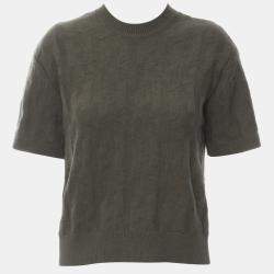 Hermes Gris Etoupe "H" Knitted Top S