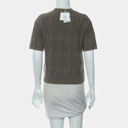 Hermes Gris Etoupe "H" Knitted Top S