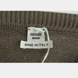 Hermes Gris Etoupe "H" Knitted Top S