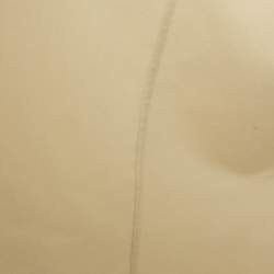 Pre Owned Hermes Cream Cashmere Zip Up Mid Length Coat S