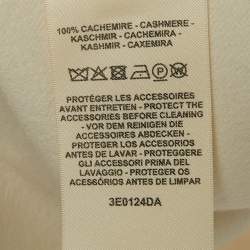 Pre Owned Hermes Cream Cashmere Zip Up Mid Length Coat S