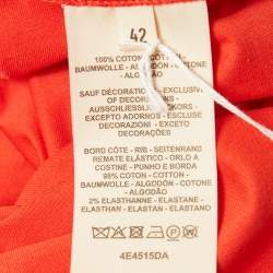 مملوكة مسبقًا Hermès Red Pocket Embroidered Jersey T-Shirt Dress L
