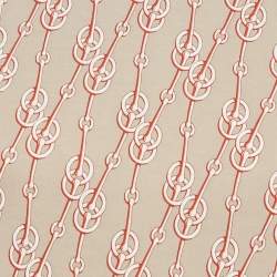 Pre Owned تي شيرت هيرمس قطن مطبوع بحلقات سلسلة بيج مقاس متوسط (ميديم)