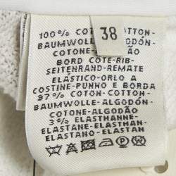 Pre Owned Hermes White/Brown Lantern Print Cotton Jacket M