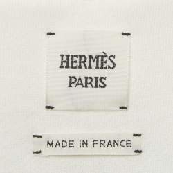 Pre Owned Hermes White/Brown Lantern Print Cotton Jacket M