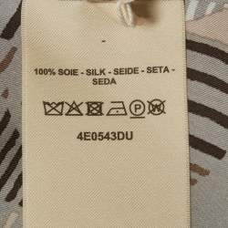 مملوكة مسبقًا Hermes Grey Printed Silk Belted Maxi Dress M