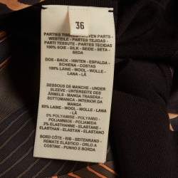 Pre Owned Hermès Brown Printed Wool Long Sleeve Sweatshirt S
