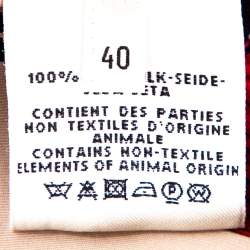 Hermes Multicolor Les Cléfs Printed Silk Blouse M