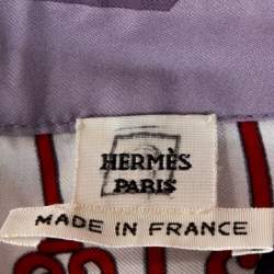 Hermes Multicolor Les Cléfs Printed Silk Blouse M