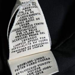 Hermes Black Leather Zip Front Biker Jacket M
