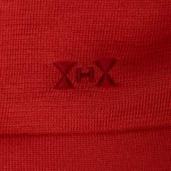 Pre Owned Hermes Coral Pink Silk Knit Short Sleeve Sweater M