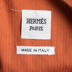 Hermes Orange Stretch Denim Jacket M