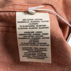 Hermes Orange Stretch Denim Jacket M