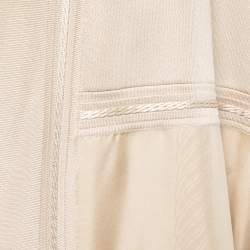 Hermes Gold Jacquard Silk Kaftan Inspired Open Cardigan M