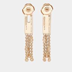 Pre Owned Hermes Kelly Gavroche Diamonds 18k Rose Gold Earrings