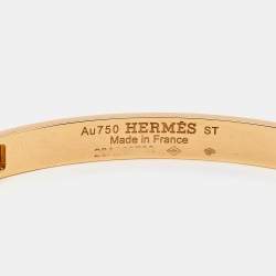 Hermes H d'Ancre Diamonds 18k Rose Gold Bracelet