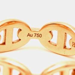 Hermès Chaine d'Ancre Enchainee 18k Rose Gold Ring Size 53