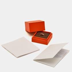 Hermès Chaine d'Ancre Enchainee 18k Rose Gold Ring Size 53