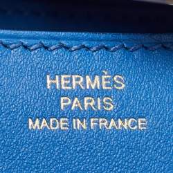 Hermes Bleu France Swift Leather Gold Finish Constance 18 Mini Bag